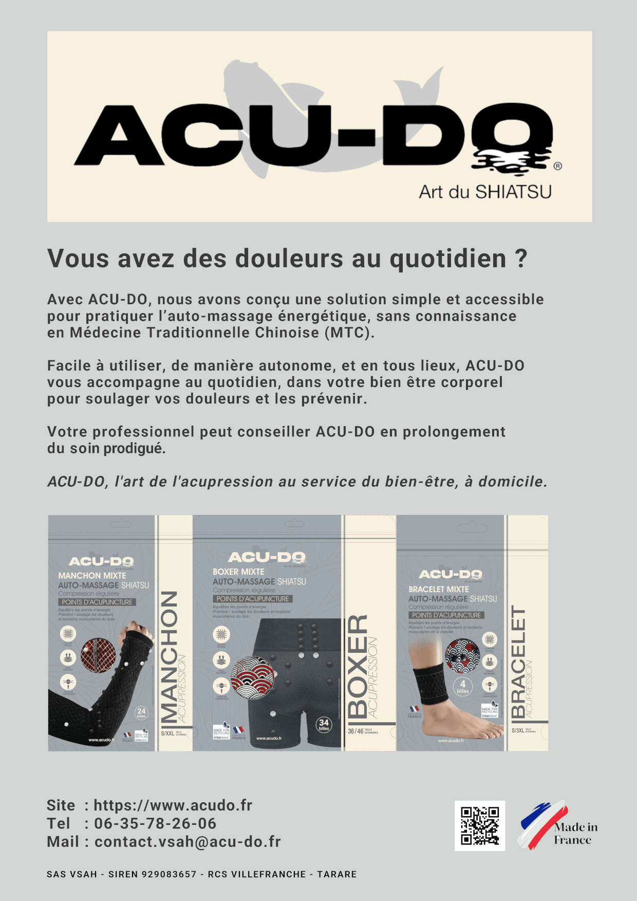 Auto-massage Shiatsu Acu-do pour soulager et prévenir les douleurs de bras, chevilles, jambes et dos