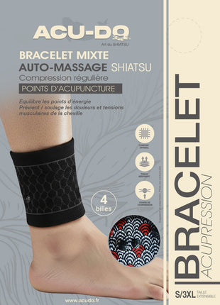 ACU-DO_packaging verso bracelet_cheville_massage_shiatsu_auto massage-douleurs cheville_douleurs menstruelles_rétention d'eau
