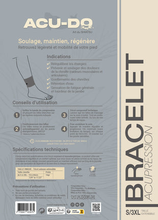 ACU-DO_packaging recto bracelet_cheville_massage_shiatsu_auto massage-douleurs cheville_douleurs menstruelles_rétention d'eau