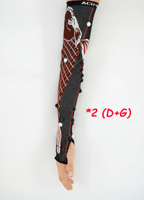 manchon_bras__acu-do_noir_rouge_douleurs_bras_tendinites_tennis_elbow_massage_shiatsu_do-in_auto massage_acupression