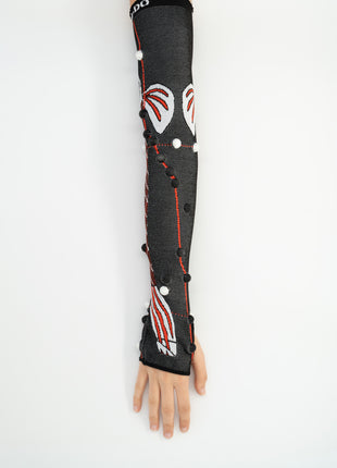 manchon_bras_acu-do_noir_rouge_douleurs_bras_tendinites_tennis_elbow_massage_shiatsu_auto massage_acupression_compression
